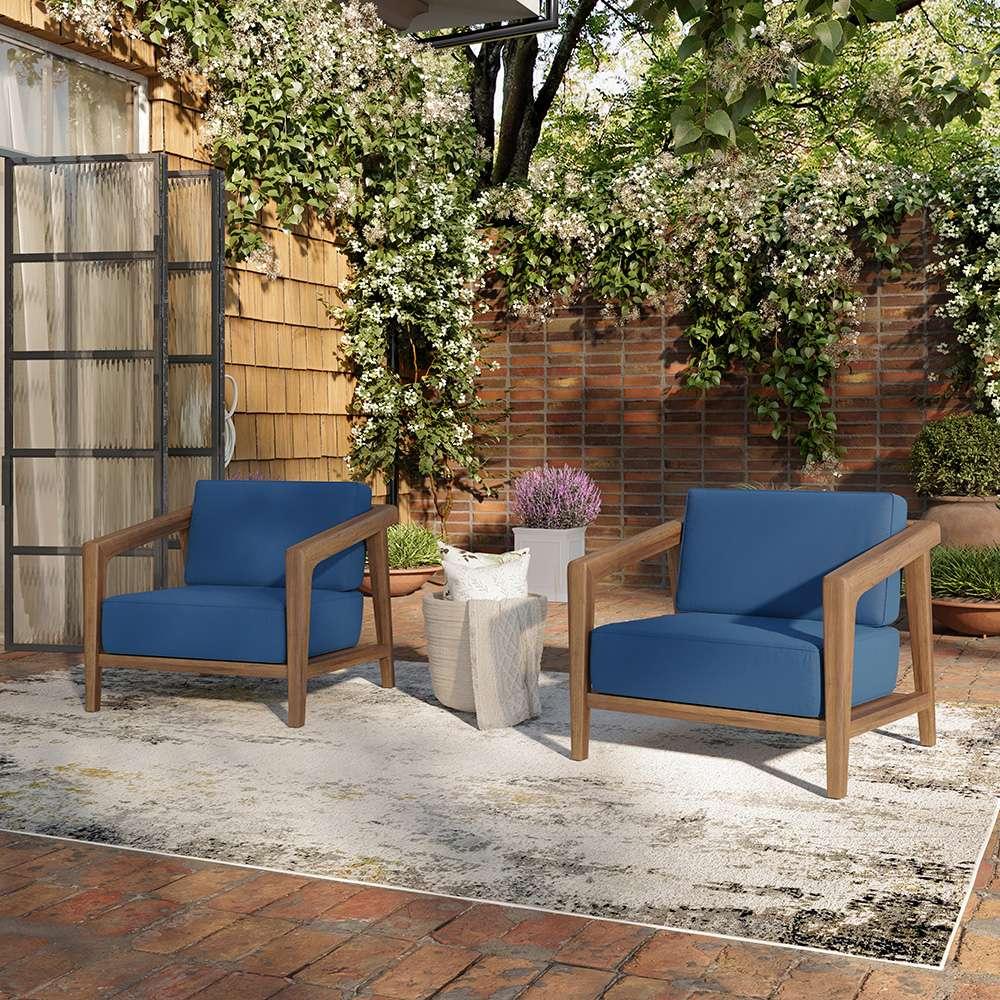New Classic Furniture - Bali Outdoor Solid Wood Club Chairs (Set Of 2) - Dark Blue - G896B-10S veiw 5