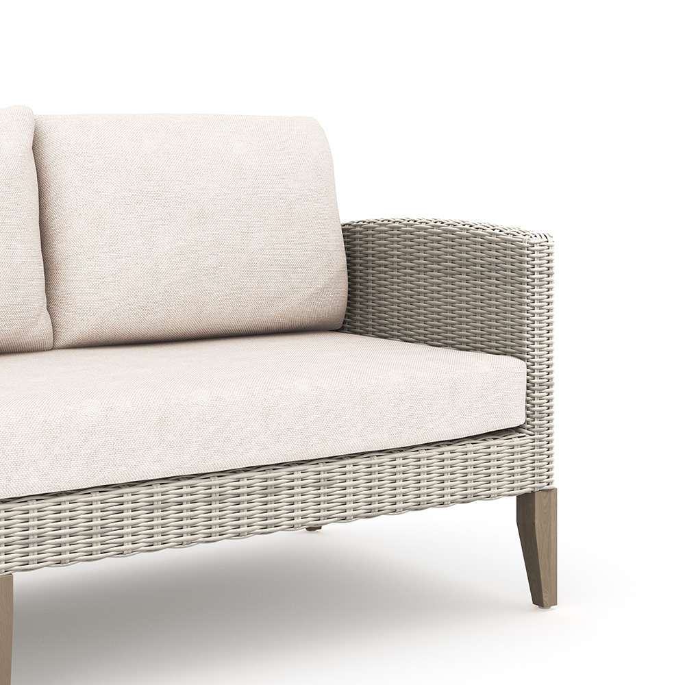 New Classic Furniture - Carezza 5 Piece Patio Set - Outdoor Sofa, 2 Outdoor Club Chairs, 2 Outdoor Ottomans- Taupe - G852G-5S veiw 3