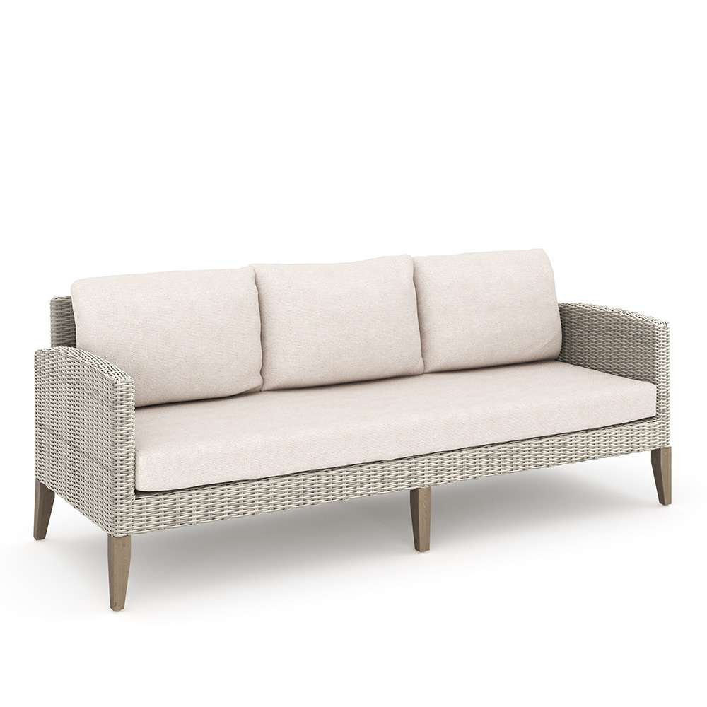 New Classic Furniture - Carezza 5 Piece Patio Set - Outdoor Sofa, 2 Outdoor Club Chairs, 2 Outdoor Ottomans- Taupe - G852G-5S veiw 5