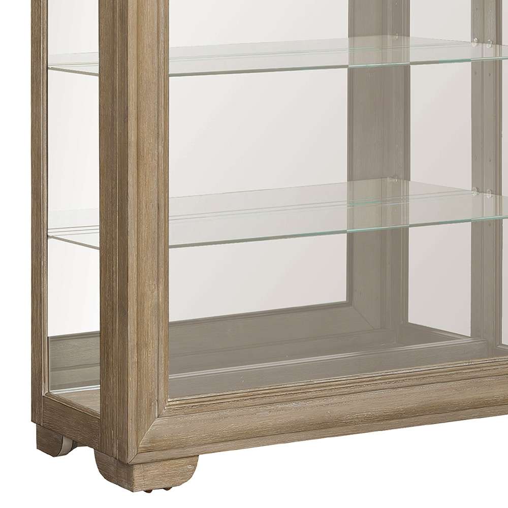 Pulaski - Light Wood Modern 5-Shelf Sliding Door Curio with LED Light - P021767 veiw 5