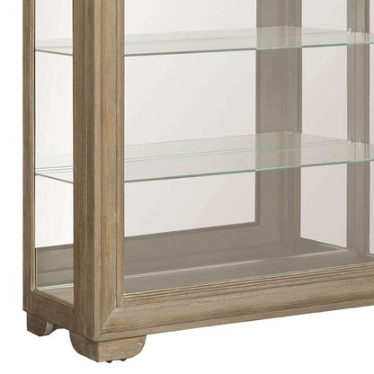 Pulaski - Light Wood Modern 5-Shelf Sliding Door Curio with LED Light - P021767 veiw 5