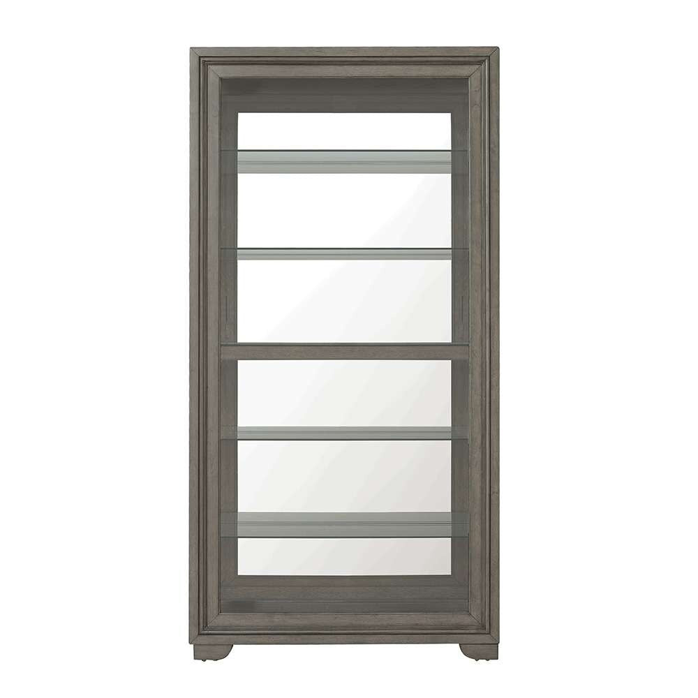 Pulaski - Modern Wood Framed 5-Shelf Sliding Door Curio with LED Light - P021765_CLOSEOUT veiw 1