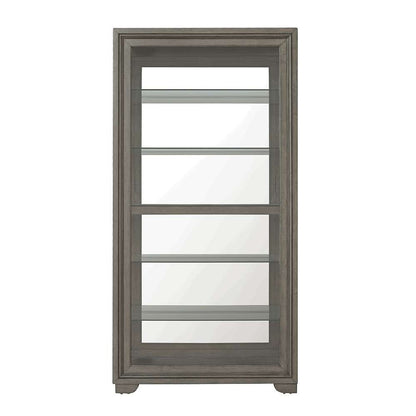 Pulaski - Modern Wood Framed 5-Shelf Sliding Door Curio with LED Light - P021765_CLOSEOUT veiw 1