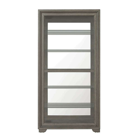 Pulaski - Modern Wood Framed 5-Shelf Sliding Door Curio with LED Light - P021765_CLOSEOUT veiw 1