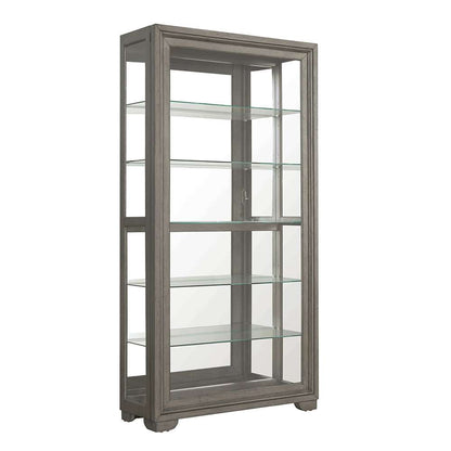 Pulaski - Modern Wood Framed 5-Shelf Sliding Door Curio with LED Light - P021765_CLOSEOUT veiw 3
