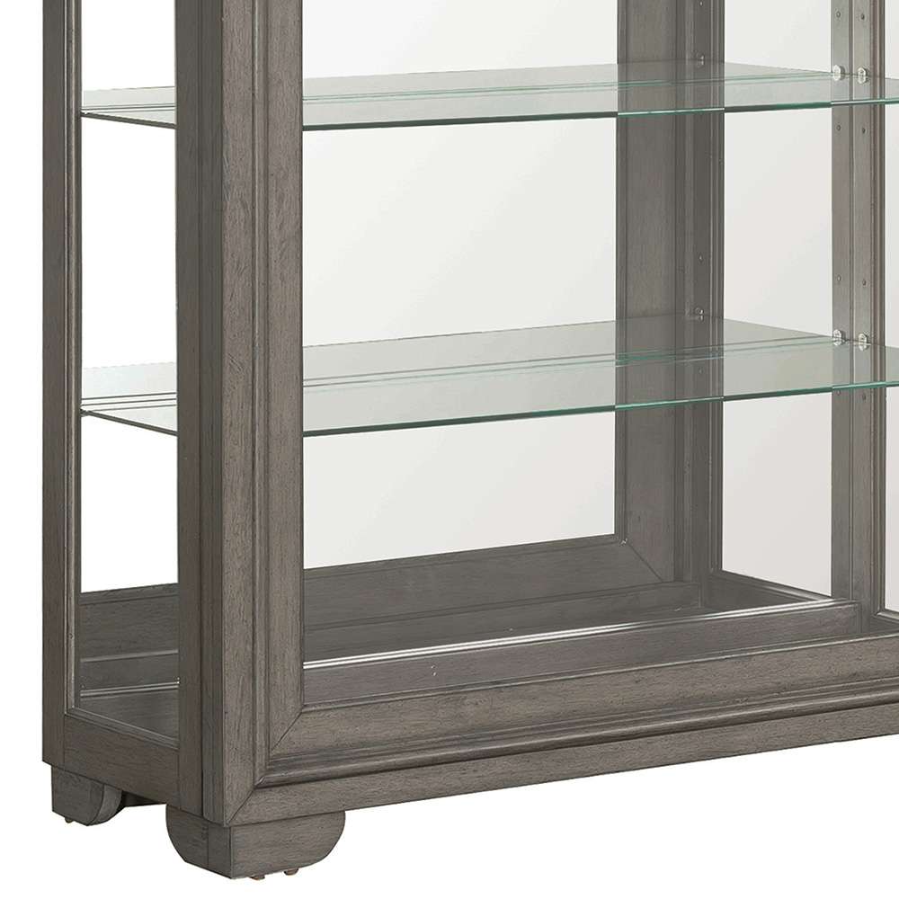 Pulaski - Modern Wood Framed 5-Shelf Sliding Door Curio with LED Light - P021765_CLOSEOUT veiw 5