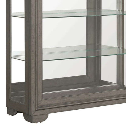 Pulaski - Modern Wood Framed 5-Shelf Sliding Door Curio with LED Light - P021765_CLOSEOUT veiw 5
