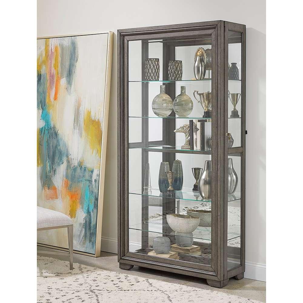 Pulaski - Modern Wood Framed 5-Shelf Sliding Door Curio with LED Light - P021765_CLOSEOUT veiw 6