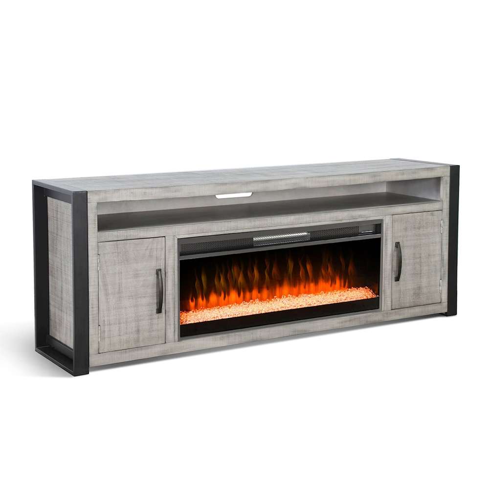 Sunny Designs -  78in Media Console with Electric Fireplace - K3652AG-78C veiw 1