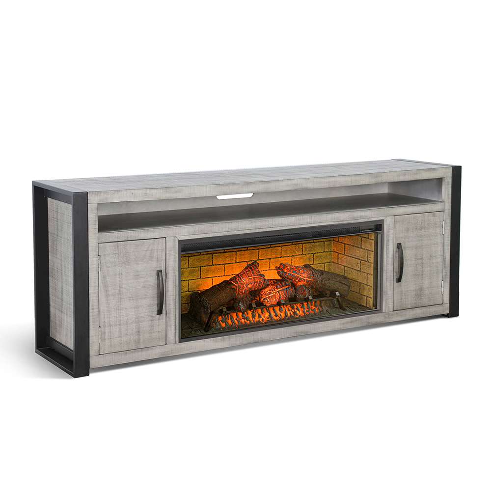 Sunny Designs -  78in Media Console with Electric Fireplace - K3652AG-78W veiw 1