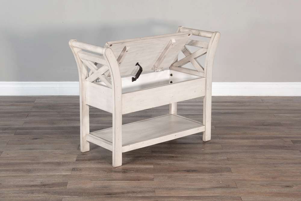 Sunny Designs -  Accent Bench with Storage, Wood Seat - 2075MW veiw 3