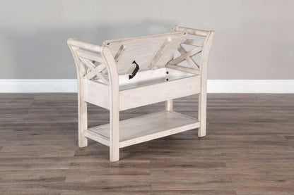 Sunny Designs -  Accent Bench with Storage, Wood Seat - 2075MW veiw 3