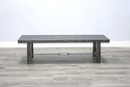 Sunny Designs - Marina -  64in Black Sand Bench with Turnbuckle, Wood Seat - 1615BS veiw 2