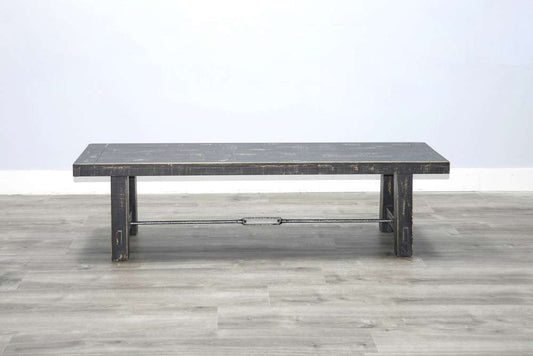 Sunny Designs - Marina -  64in Black Sand Bench with Turnbuckle, Wood Seat - 1615BS veiw 2