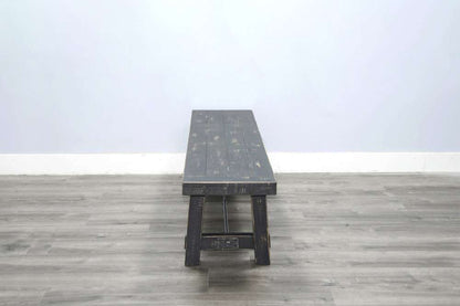 Sunny Designs - Marina -  64in Black Sand Bench with Turnbuckle, Wood Seat - 1615BS veiw 4