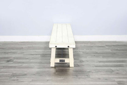 Sunny Designs - Marina -  64in White Sand Bench with Turnbuckle, Wood Seat - 1615WS veiw 2