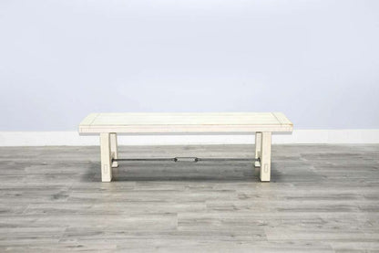 Sunny Designs - Marina -  64in White Sand Bench with Turnbuckle, Wood Seat - 1615WS veiw 4