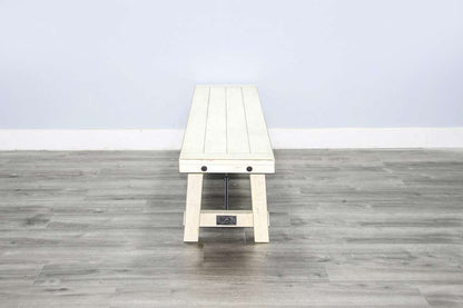 Sunny Designs - Marina -  64in White Sand Bench with Turnbuckle, Wood Seat - 1615WS veiw 5