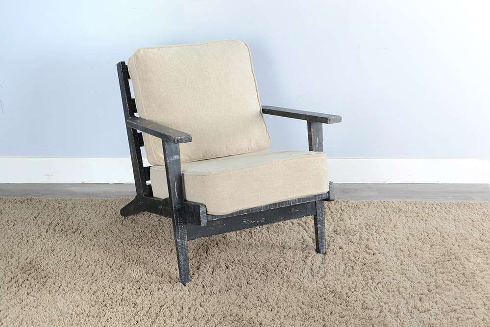 Sunny Designs - Marina -  Marina Mid-Century Mahogany Accent Chair with Cushion - Black Sand - 4610BS veiw 1