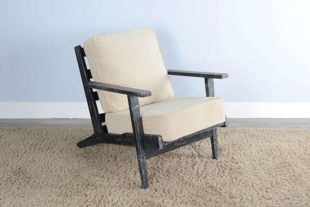 Sunny Designs - Marina -  Marina Mid-Century Mahogany Accent Chair with Cushion - Black Sand - 4610BS veiw 3