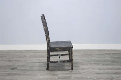 Sunny Designs - Marina -  Black Sand Ladderback Chair with Turnbuckle, Wood Seat (Set of 2) - 1508BS-T veiw 5