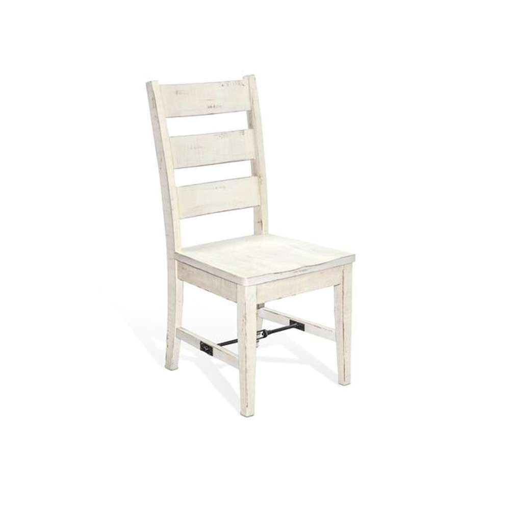 Sunny Designs - Marina -  White Sand Ladderback Chair with Turnbuckle, Wood Seat (Set of 2) - 1508WS-T veiw 1