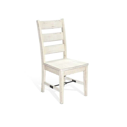 Sunny Designs - Marina -  White Sand Ladderback Chair with Turnbuckle, Wood Seat (Set of 2) - 1508WS-T veiw 1