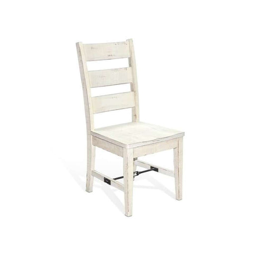 Sunny Designs - Marina -  White Sand Ladderback Chair with Turnbuckle, Wood Seat (Set of 2) - 1508WS-T veiw 1
