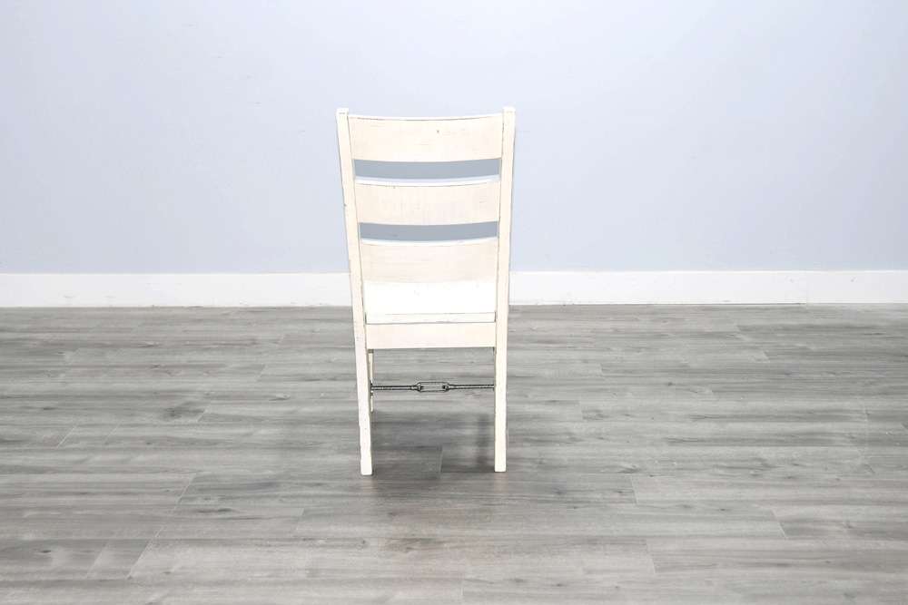 Sunny Designs - Marina -  White Sand Ladderback Chair with Turnbuckle, Wood Seat (Set of 2) - 1508WS-T veiw 2