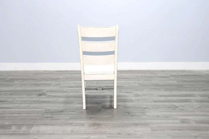 Sunny Designs - Marina -  White Sand Ladderback Chair with Turnbuckle, Wood Seat (Set of 2) - 1508WS-T veiw 2