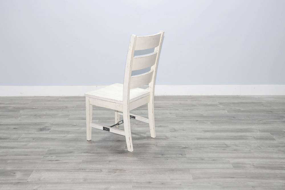 Sunny Designs - Marina -  White Sand Ladderback Chair with Turnbuckle, Wood Seat (Set of 2) - 1508WS-T veiw 3