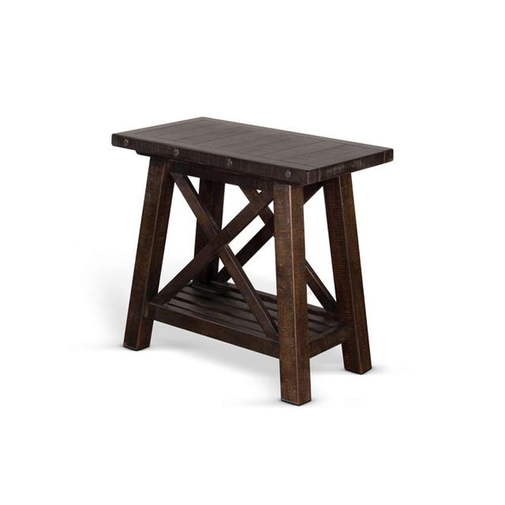 Sunny Designs -  Vivian 16in Farmhouse Mahogany Wood Chair Side Table in Dark Brown - 3156RN-CS veiw 1