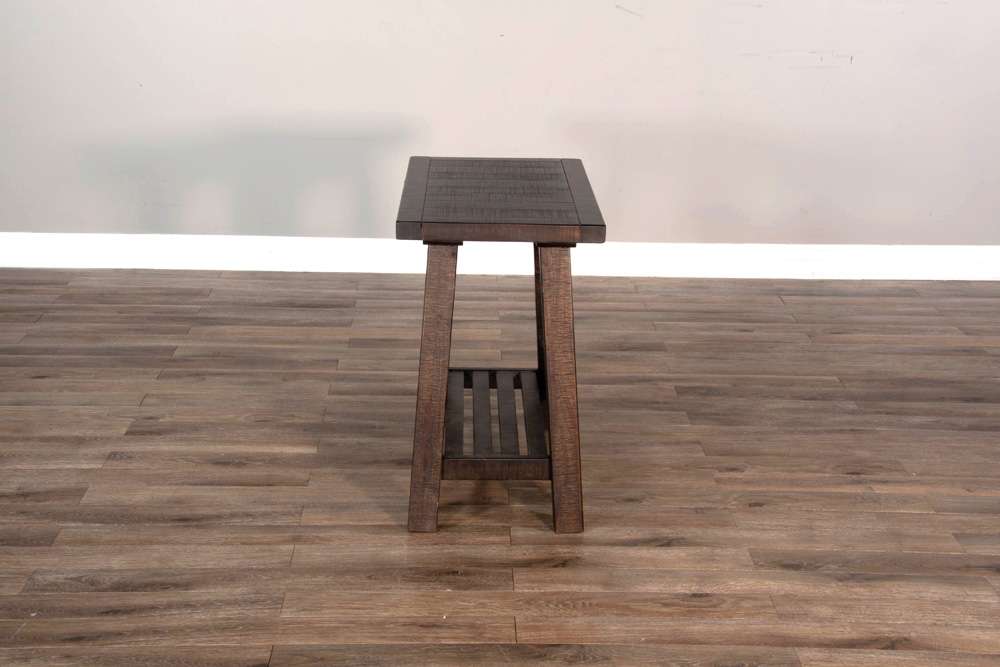 Sunny Designs -  Vivian 16in Farmhouse Mahogany Wood Chair Side Table in Dark Brown - 3156RN-CS veiw 4