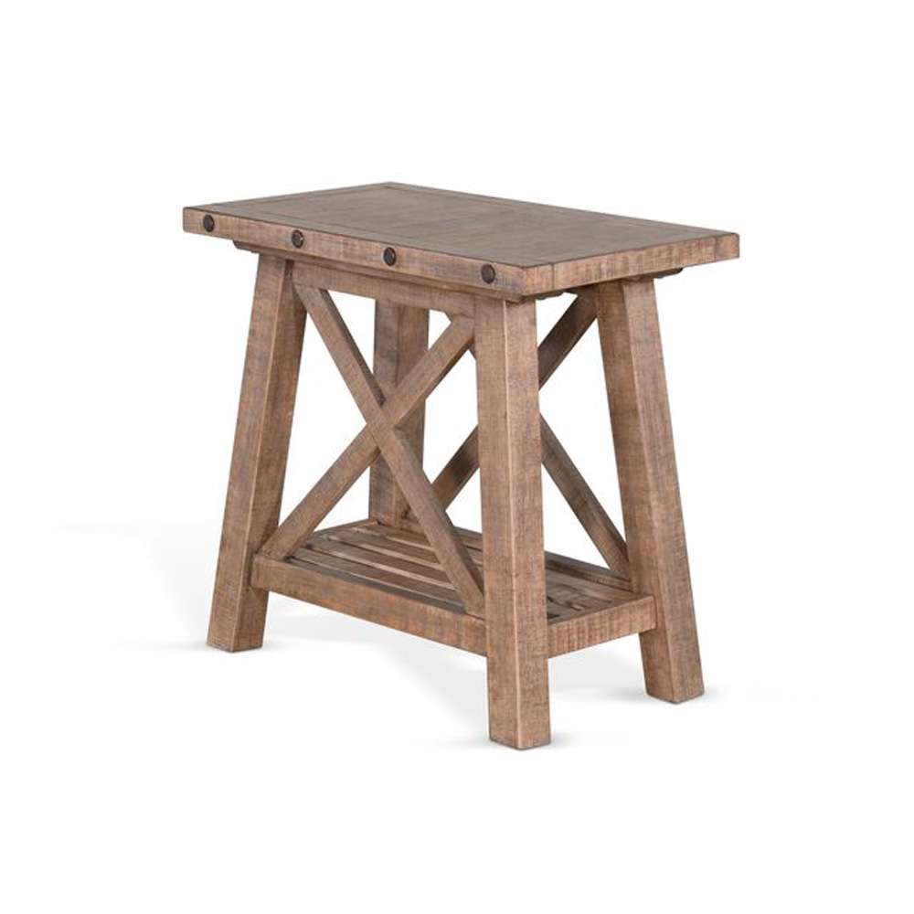 Sunny Designs -  Vivian 16in Farmhouse Mahogany Wood Chair Side Table in Light Brown - 3156DR-CS veiw 1