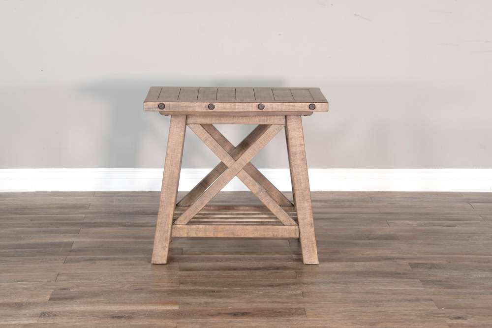 Sunny Designs -  Vivian 16in Farmhouse Mahogany Wood Chair Side Table in Light Brown - 3156DR-CS veiw 2