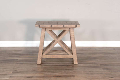 Sunny Designs -  Vivian 16in Farmhouse Mahogany Wood Chair Side Table in Light Brown - 3156DR-CS veiw 2
