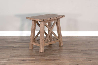 Sunny Designs -  Vivian 16in Farmhouse Mahogany Wood Chair Side Table in Light Brown - 3156DR-CS veiw 5