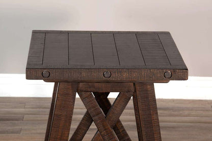 Sunny Designs -  Vivian 24in Farmhouse Mahogany Wood End Table in Dark Brown - 3156RN-E veiw 4