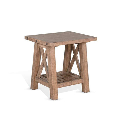 Sunny Designs -  Vivian 24in Farmhouse Mahogany Wood End Table in Light Brown - 3156DR-E veiw 1