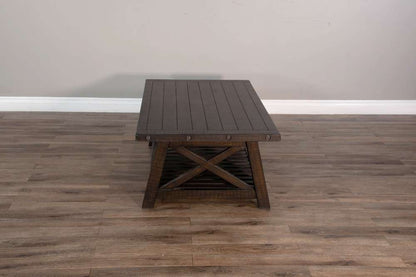 Sunny Designs -  Vivian 52in Farmhouse Mahogany Wood Coffee Table in Dark Brown - 3156RN-C veiw 3