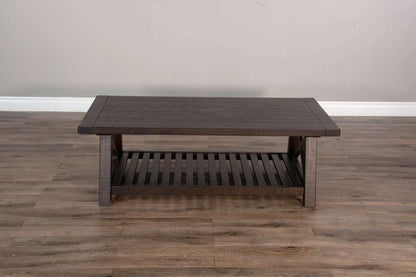 Sunny Designs -  Vivian 52in Farmhouse Mahogany Wood Coffee Table in Dark Brown - 3156RN-C veiw 4