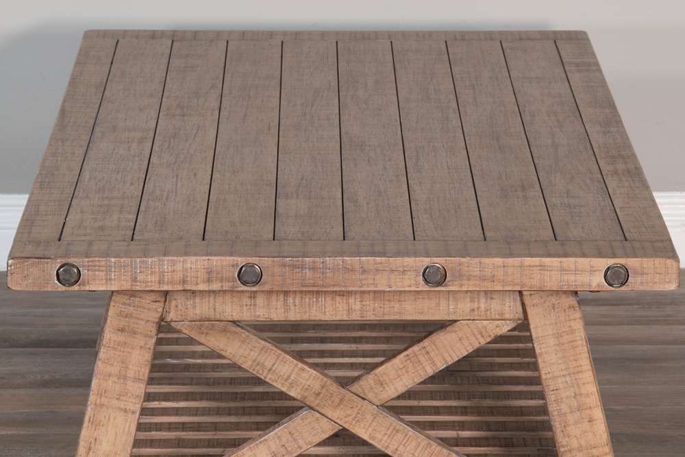 Sunny Designs -  Vivian 52in Farmhouse Mahogany Wood Coffee Table in Light Brown - 3156DR-C veiw 2