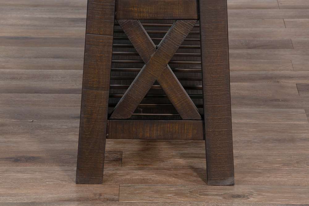 Sunny Designs -  Vivian 60in Farmhouse Mahogany Wood Sofa Table in Dark Brown - 3156RN-S veiw 2