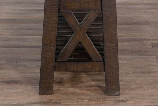 Sunny Designs -  Vivian 60in Farmhouse Mahogany Wood Sofa Table in Dark Brown - 3156RN-S veiw 2