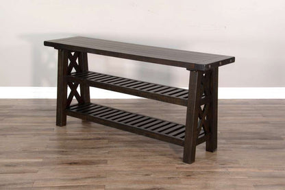 Sunny Designs -  Vivian 60in Farmhouse Mahogany Wood Sofa Table in Dark Brown - 3156RN-S veiw 3
