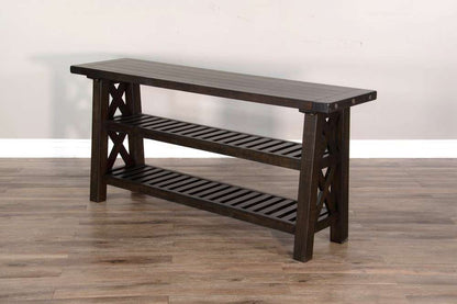 Sunny Designs -  Vivian 60in Farmhouse Mahogany Wood Sofa Table in Dark Brown - 3156RN-S veiw 4