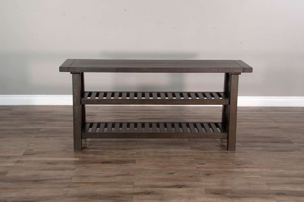 Sunny Designs -  Vivian 60in Farmhouse Mahogany Wood Sofa Table in Dark Brown - 3156RN-S veiw 5