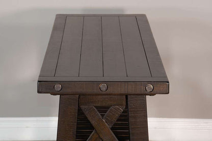Sunny Designs -  Vivian 60in Farmhouse Mahogany Wood Sofa Table in Dark Brown - 3156RN-S veiw 6
