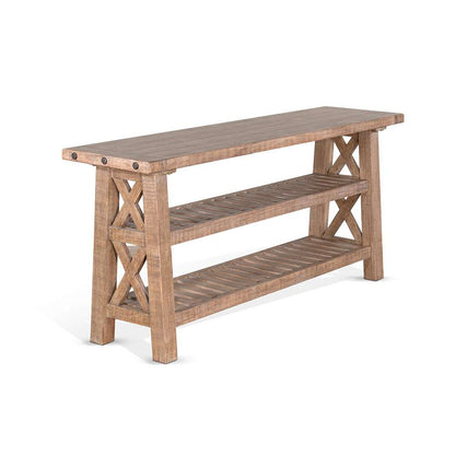 Sunny Designs -  Vivian 60in Farmhouse Mahogany Wood Sofa Table in Light Brown - 3156DR-S veiw 1