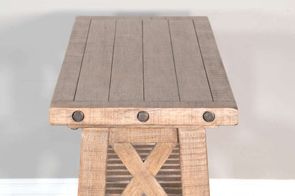 Sunny Designs -  Vivian 60in Farmhouse Mahogany Wood Sofa Table in Light Brown - 3156DR-S veiw 2